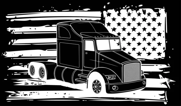Camião Americano Clássico Ilustração Vetorial — Vetor de Stock