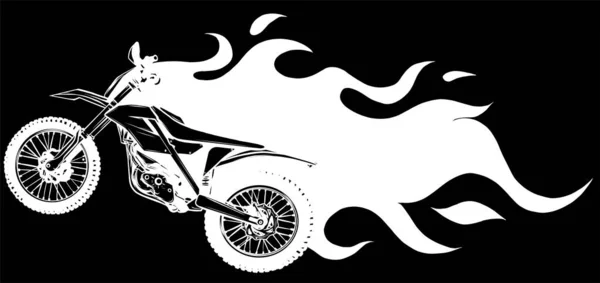 Vecteur Motocross Mid Air Flames — Image vectorielle