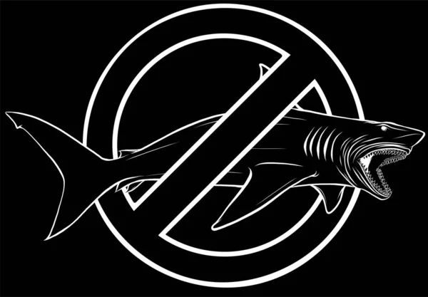 Серая Акула Запретительным Знаком — стоковый вектор