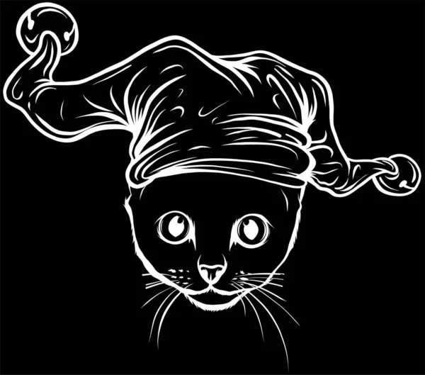 ジョーカーの帽子の猫 ベクターイラスト — ストックベクタ