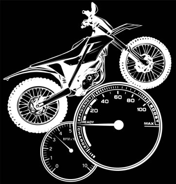 vector illustraion of jumping the motocross