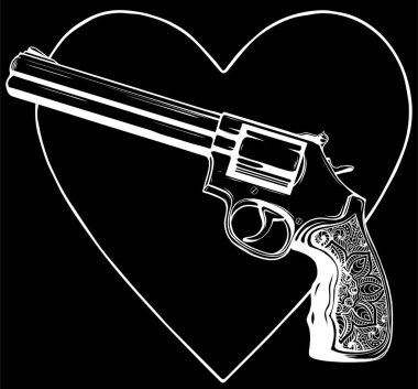 Klasik altın revolver vektör tasarımı