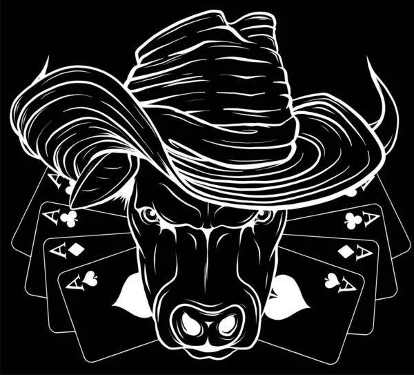 Bull Mascot Team Logo Design Longhorn Isolated — Stock Vector