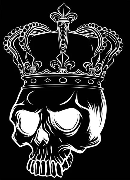 頭蓋骨と王冠を背景に — ストックベクタ