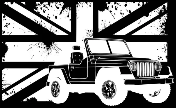 Jeep Wektor Płaska Ilustracja Projekt — Wektor stockowy