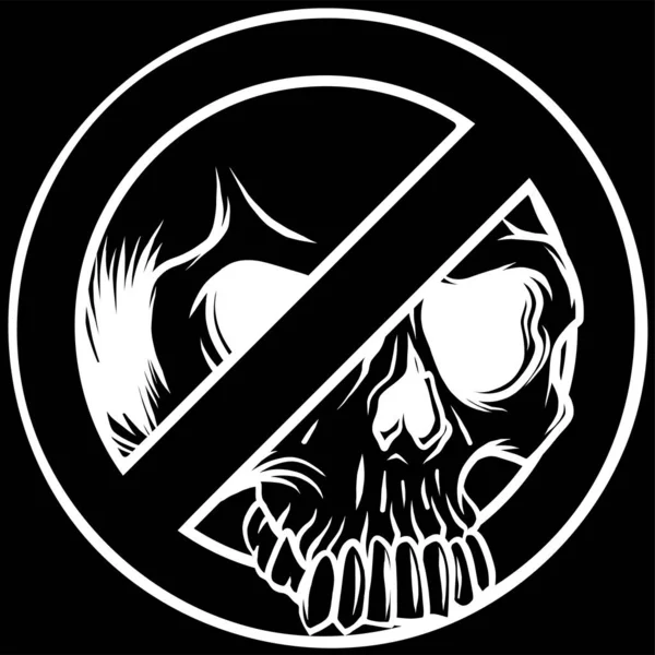 Stop Ban Red Sign Skull Icon Vector Illustration Forbidden Sign — Stock Vector