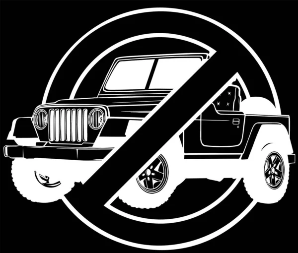 Forbidden Car Icon Vector Illustration Logo Template — Stock Vector