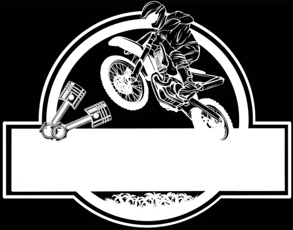 Moto Cross Logo Vector Racing Equipo Dirt Bike — Vector de stock