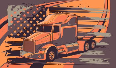 Klasik Amerikan Truck vektör çizimi