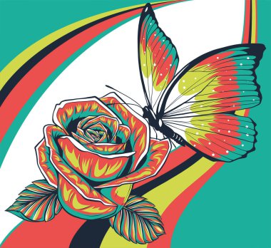 Kelebek renk biçiminin vektör illüstrasyonu