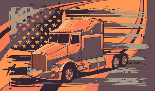 Klasik Amerikan Truck Vektör Çizimi — Stok Vektör