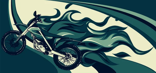 Illustration Vélo Enduro Sportif Plat Pour Des Excursions Extrêmes Travers — Image vectorielle