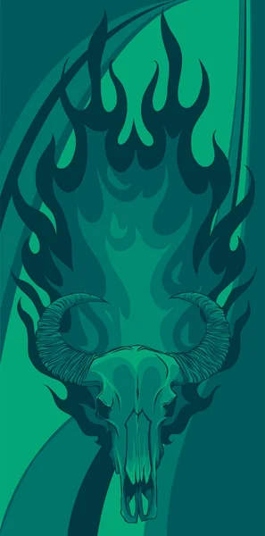Bull Skull Horns Design — Stock Vector