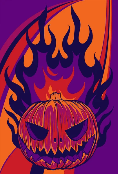 Kürbis Auf Farbigem Hintergrund Die Happy Halloween Feiertage Kürbis Mit — Stockvektor