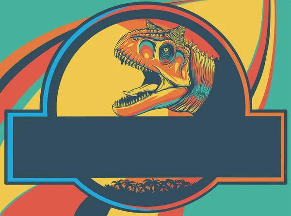 Illustration Logo Dinosaur Colored Background — Stock Vector
