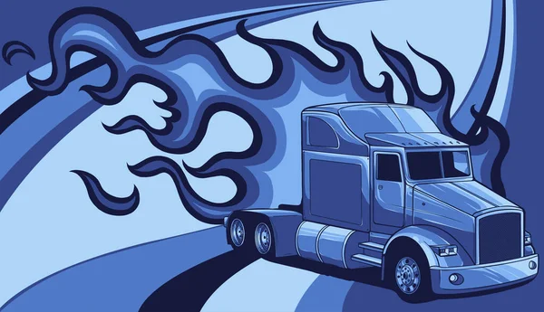 Classic American Truck Vector Ilustración — Archivo Imágenes Vectoriales