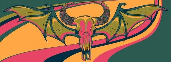 Crâne Taureau Avec Cornes Design — Image vectorielle
