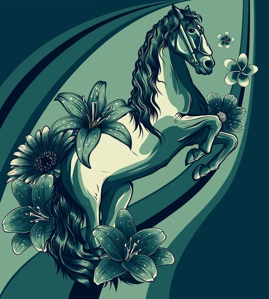 Ilustracja Konia Kolorowym Tle — Wektor stockowy