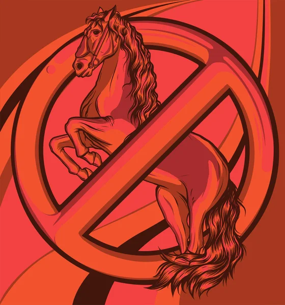 Illustration Eines Pferdes Auf Farbigem Hintergrund — Stockvektor