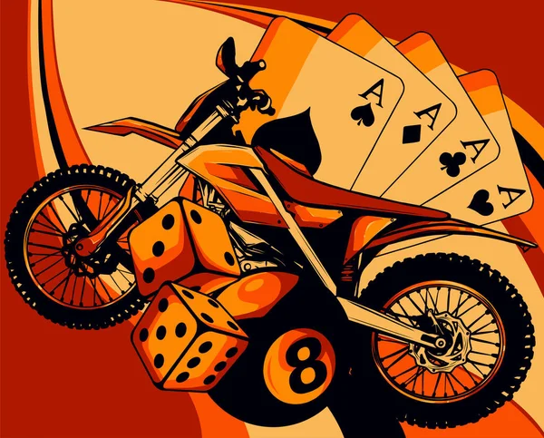 Illustration Eines Flachen Sport Enduro Bikes Für Extreme Touren Durch — Stockvektor