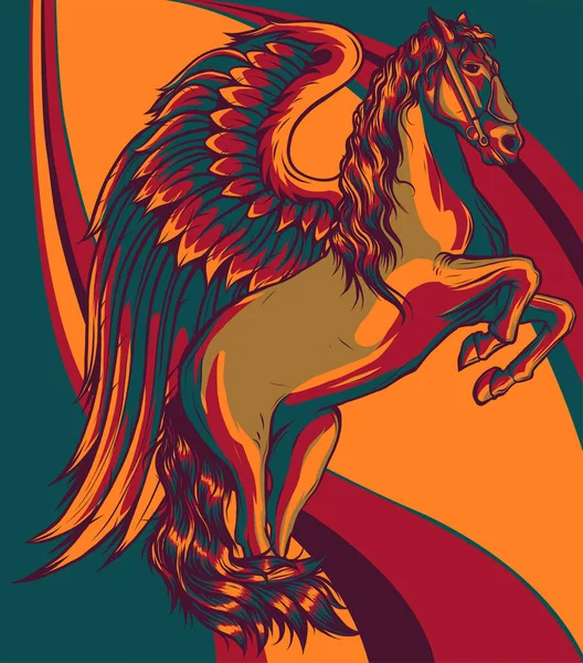 Ilustracja Konia Kolorowym Tle — Wektor stockowy
