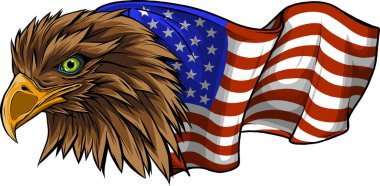 Amerikan bayraklı kartal kafası.