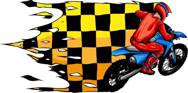 Illusztráció Motocross Verseny Zászló — Stock Vector
