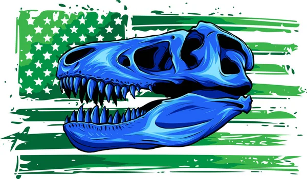 ティラノサウルス レックスのアメリカ国旗イラスト — ストックベクタ