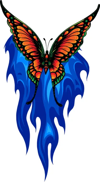 火で作った蝶のイラスト — ストックベクタ