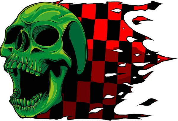 Skull Race Flag Vector Illustration — Stock Vector