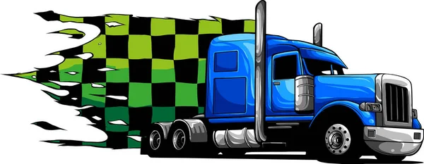 Ilustracja Półciężarówki Flagą Wyścigu — Wektor stockowy