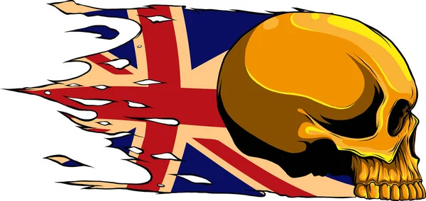 Απεικόνιση Της Σημαίας Του Ηνωμένου Βασιλείου Κρανίο — Διανυσματικό Αρχείο