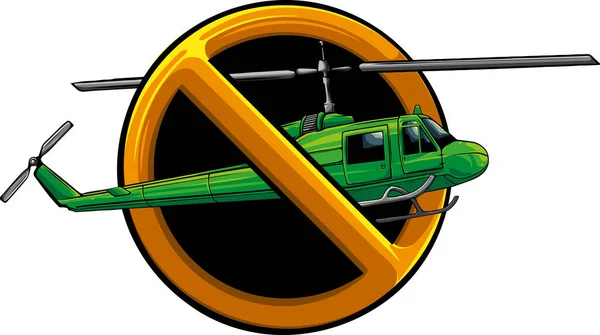 Ilustração Sinal Proibição Para Todos Helicópteros — Vetor de Stock
