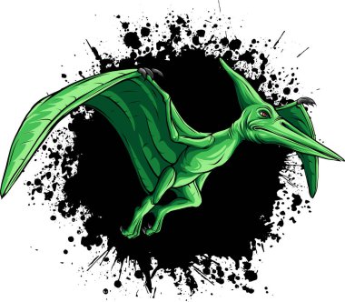 Pteranodon uçan dinozor çizimi. Uçan Pterodactyl tarih öncesi Jurassic dönemin tehlikeli yaratığı. Pterodactylus tarih öncesi dinozor