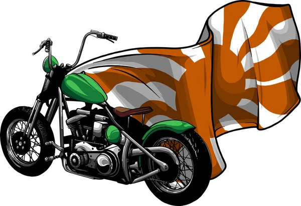 Vector Motociclistas Japoneses Motocicletas Con Bandera Del Sol Naciente — Archivo Imágenes Vectoriales
