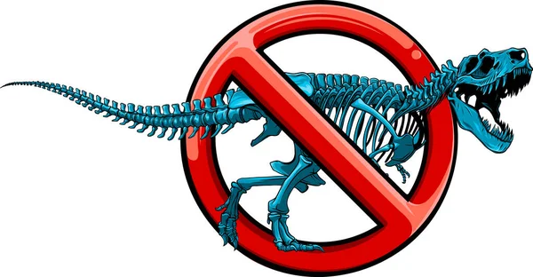 Ilustración Del Esqueleto Tiranosaurio Prohibido — Vector de stock