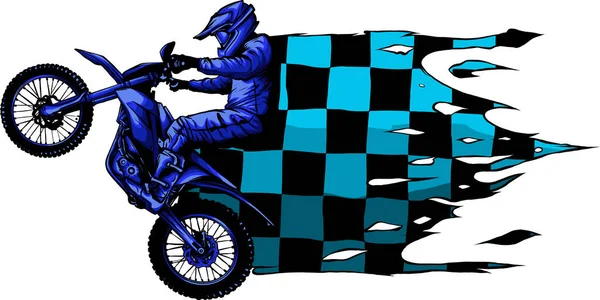 Illustrazione Motocross Racing Bandiera Modello Sfondo — Vettoriale Stock