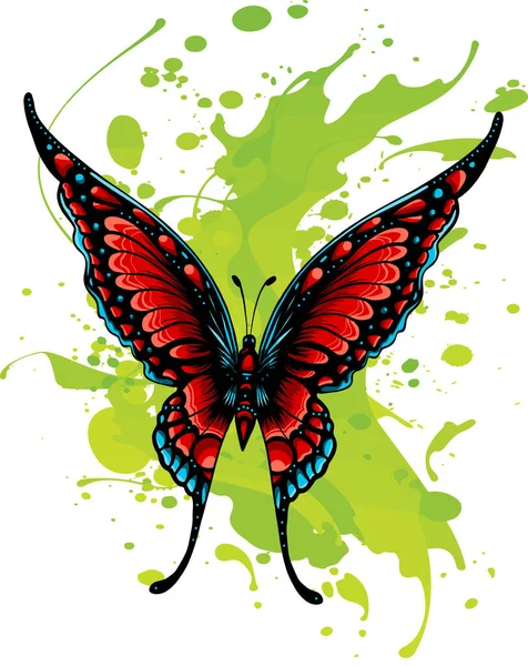 Illustrazione Vettoriale Farfalla Colorata — Vettoriale Stock