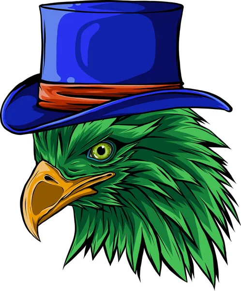 Απεικόνιση Της Κεφαλής Αετός Κύλινδρο Καπέλο — Διανυσματικό Αρχείο