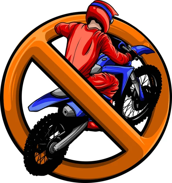 Ilustracja Wektor Motocykla Zabronione — Wektor stockowy