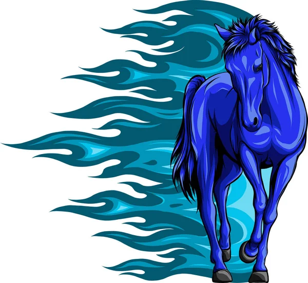 Flame Trail Caballo Mostrando Potencia Velocidad — Vector de stock