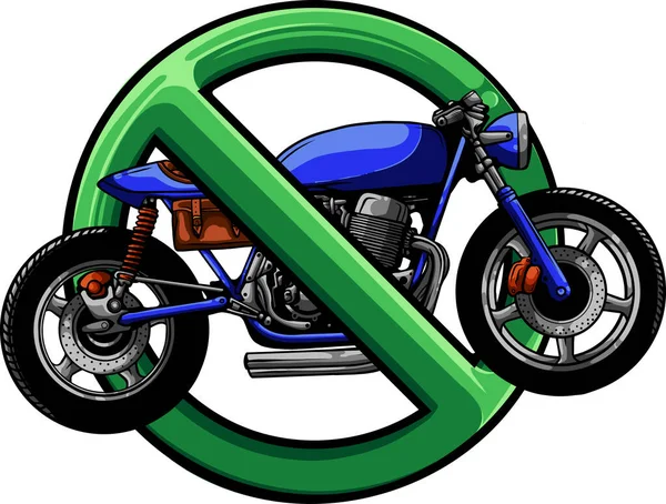 Ilustracja Wektor Zakazu Motocykla Znak — Wektor stockowy