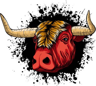 Beyazlar üzerinde izole edilmiş bir boğa başı