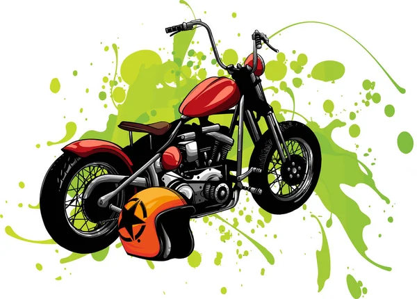 Ilustración Vectorial Motocicleta Clásica Vintage — Vector de stock