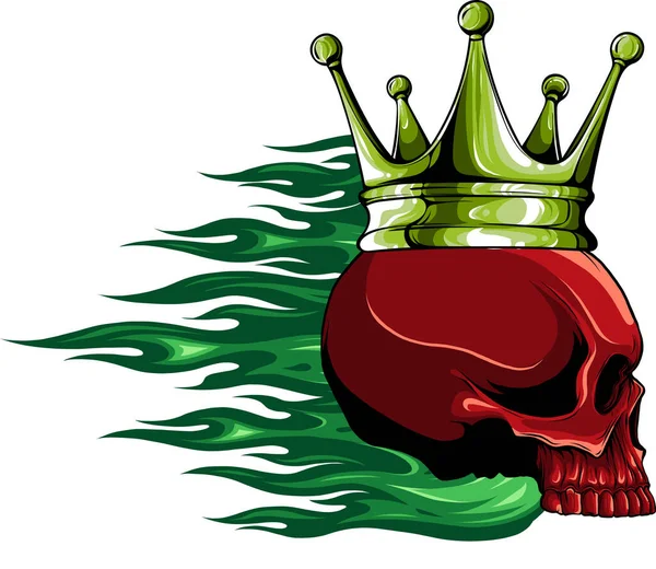 Vector Skull Crown White Background — 스톡 벡터