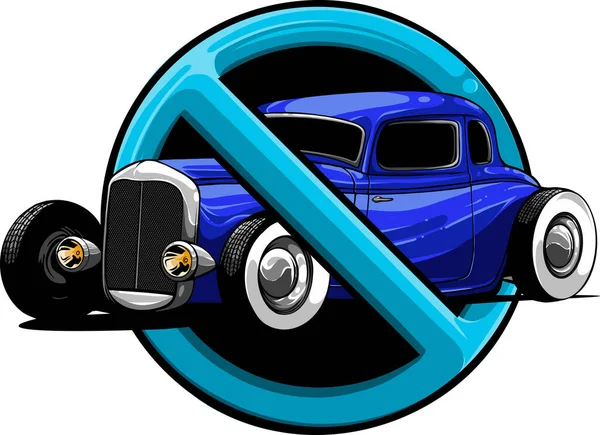 Ilustração Proibição Dos Veículos Motor — Vetor de Stock