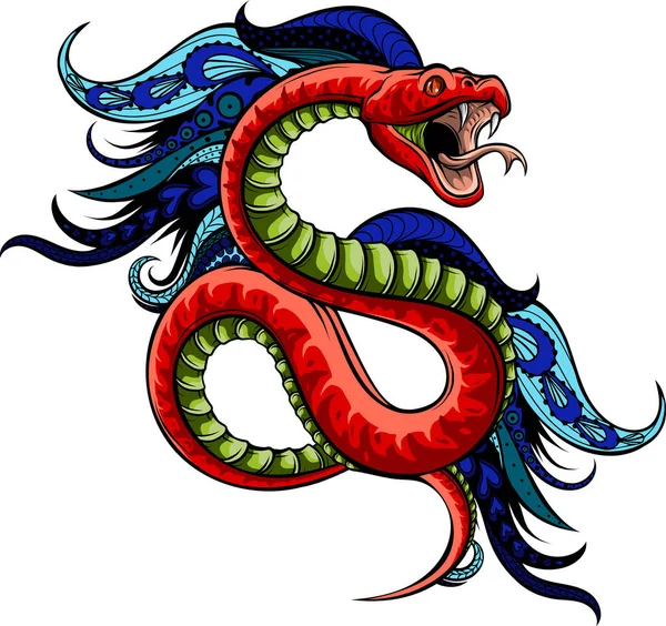 Иллюстрация Змеи Мандалой — стоковый вектор