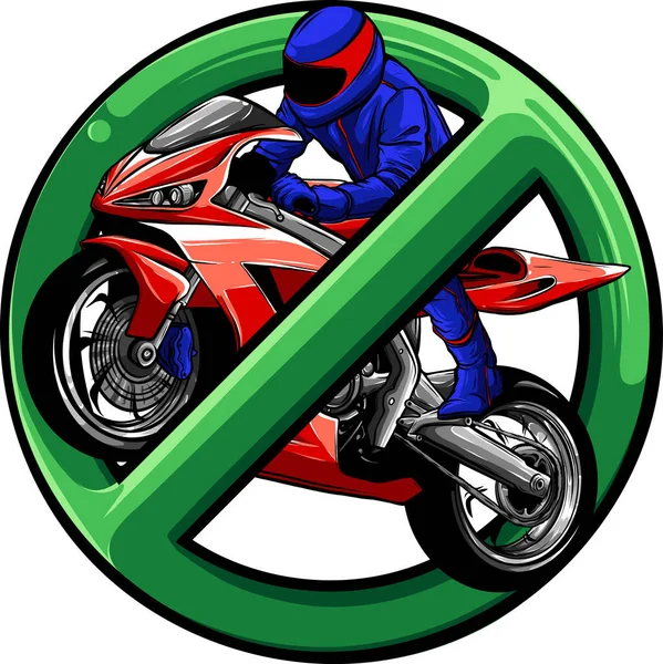 Illustration Vectorielle Panneau Interdiction Moto — Image vectorielle