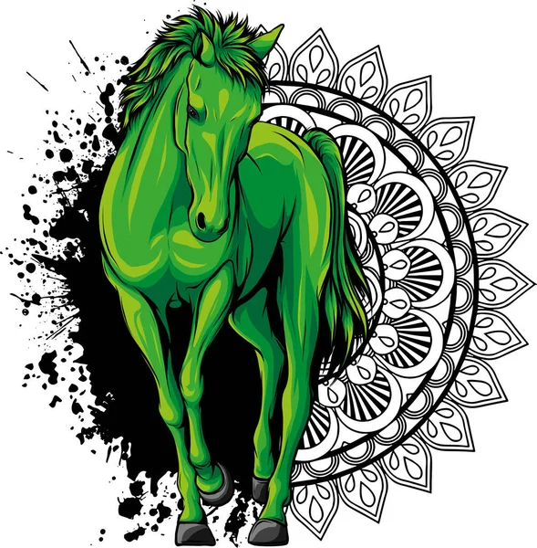 Illustration Horse Mandala — Stock Vector