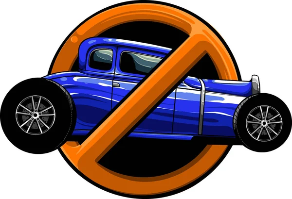 Ilustracja Zakazu Hot Rod Samochodu — Wektor stockowy